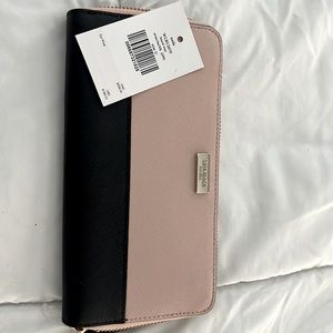 NWT Kate Spade wallet neutral blush and black color ; never used